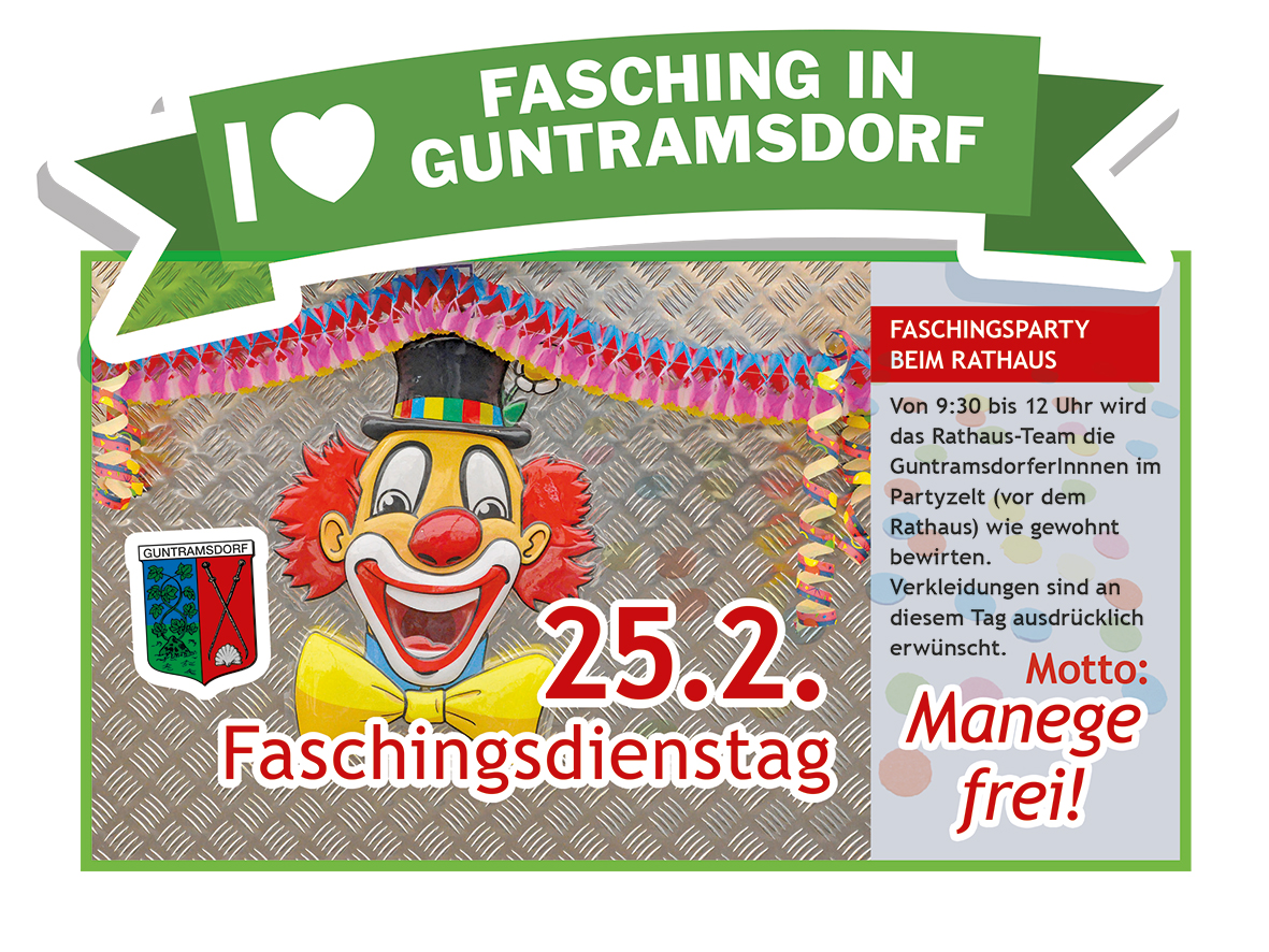 Einladung zum Faschingsdienstag