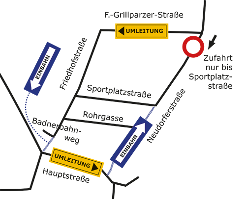 Umleitung des ersten Abschnittes